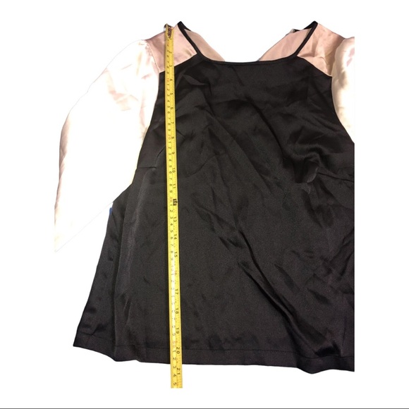 H&M colorblock white black beige satin effect blouse top size small - Picture 10 of 11